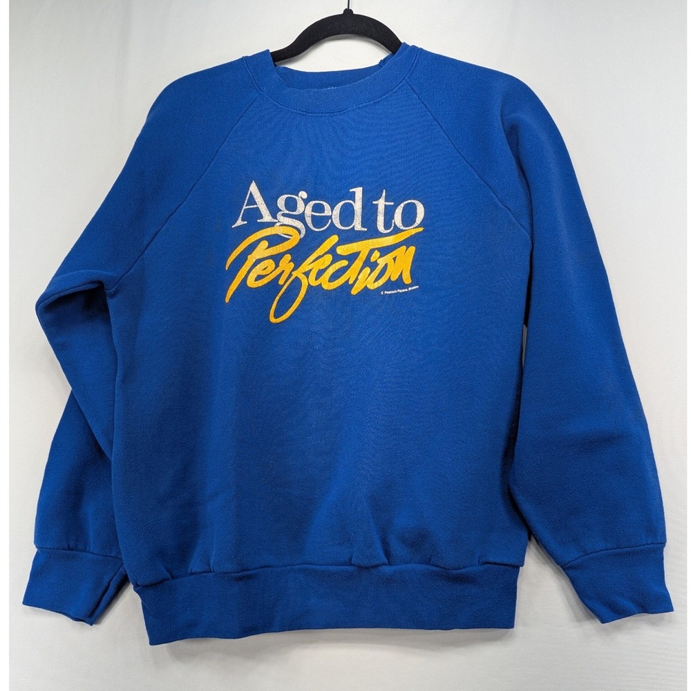 Vintage Peacock Papers Aged‎ to Perfection Blue Sweatshirt USA Made Large